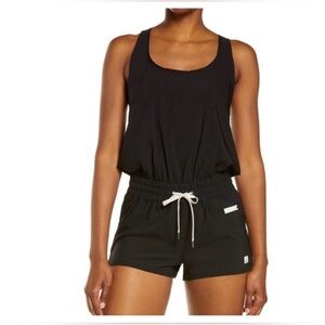 VUORI Clementine Black Racerback Short Romper Size S